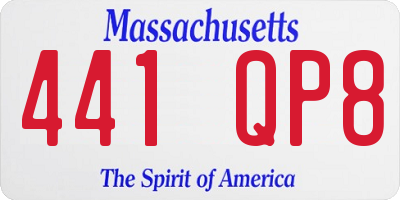 MA license plate 441QP8