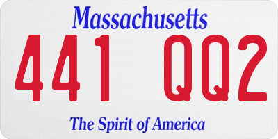 MA license plate 441QQ2