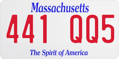 MA license plate 441QQ5