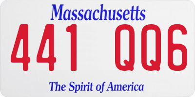 MA license plate 441QQ6