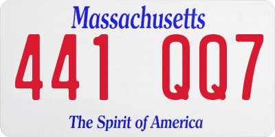 MA license plate 441QQ7