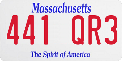 MA license plate 441QR3