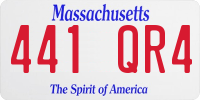MA license plate 441QR4