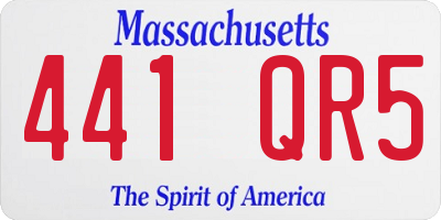 MA license plate 441QR5