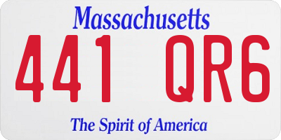 MA license plate 441QR6
