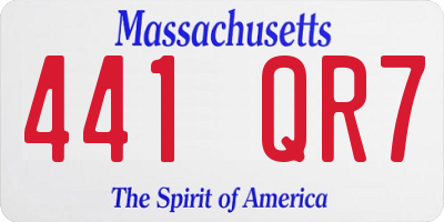MA license plate 441QR7
