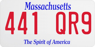 MA license plate 441QR9