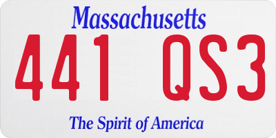 MA license plate 441QS3