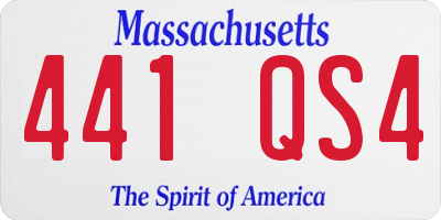 MA license plate 441QS4