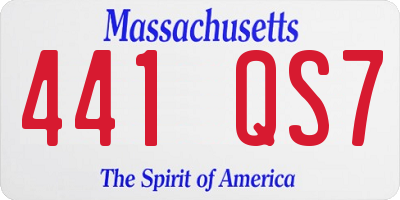 MA license plate 441QS7