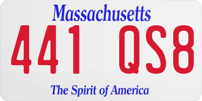 MA license plate 441QS8