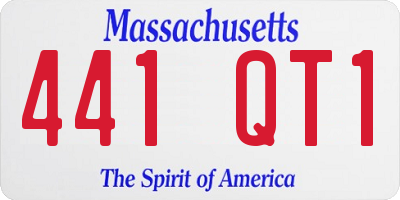 MA license plate 441QT1
