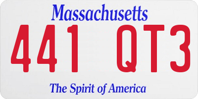MA license plate 441QT3