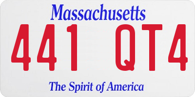 MA license plate 441QT4
