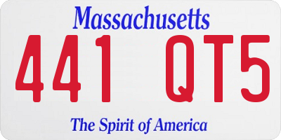 MA license plate 441QT5