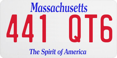 MA license plate 441QT6