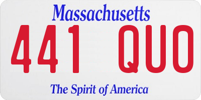 MA license plate 441QU0