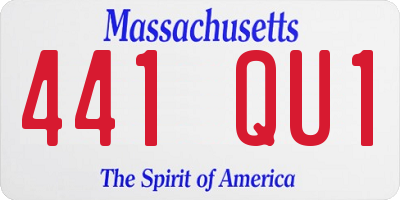 MA license plate 441QU1