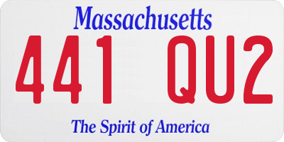 MA license plate 441QU2