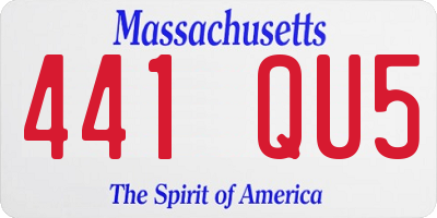 MA license plate 441QU5