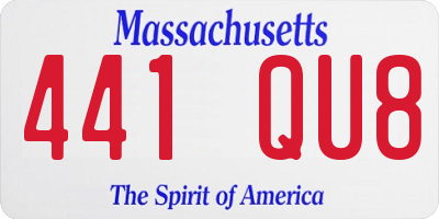MA license plate 441QU8