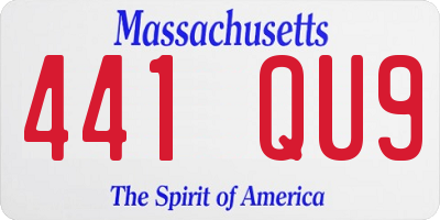 MA license plate 441QU9