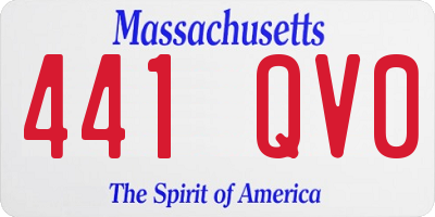 MA license plate 441QV0