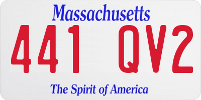 MA license plate 441QV2