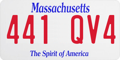 MA license plate 441QV4