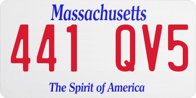 MA license plate 441QV5