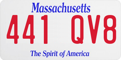 MA license plate 441QV8
