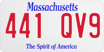 MA license plate 441QV9