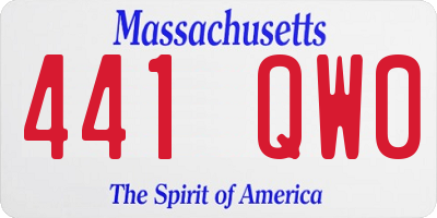 MA license plate 441QW0