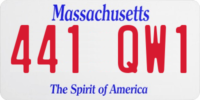 MA license plate 441QW1