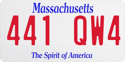 MA license plate 441QW4