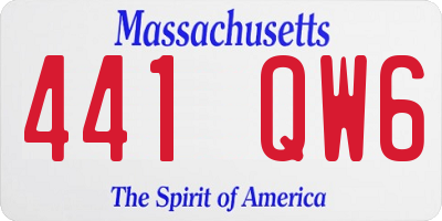MA license plate 441QW6