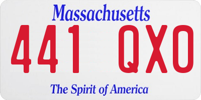 MA license plate 441QX0