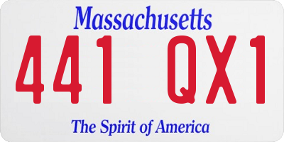 MA license plate 441QX1