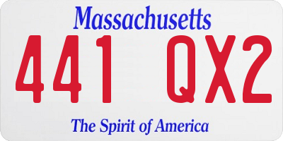 MA license plate 441QX2