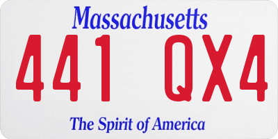 MA license plate 441QX4