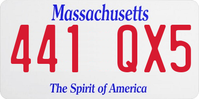 MA license plate 441QX5