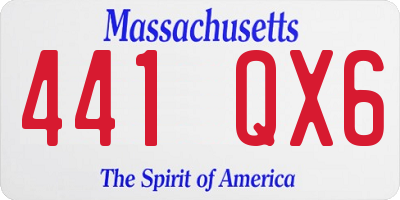 MA license plate 441QX6