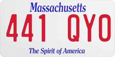 MA license plate 441QY0
