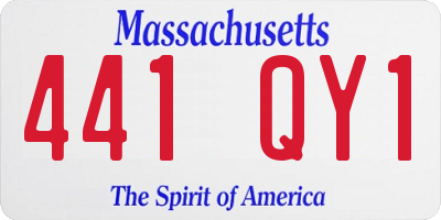 MA license plate 441QY1