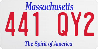 MA license plate 441QY2