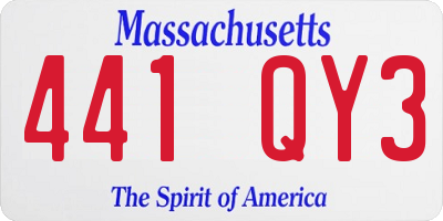 MA license plate 441QY3