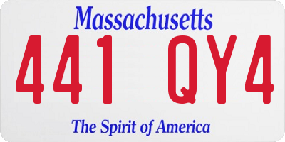 MA license plate 441QY4