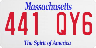 MA license plate 441QY6