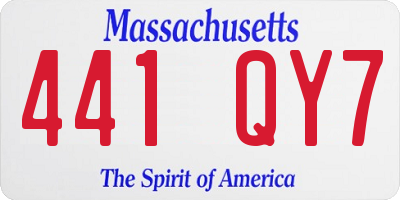 MA license plate 441QY7