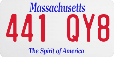 MA license plate 441QY8